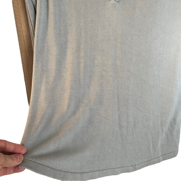 Soft Surroundings Blue Gray Viscose Lightweight Sweater Sz L Shimmer Detail - Picture 4 of 9